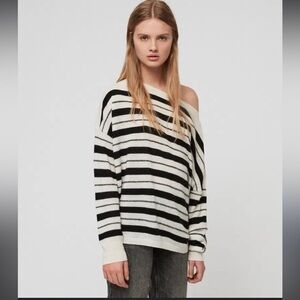 All Saints Misty Striped Jumper/Sweater Size XS Alpaca and Wool Blend